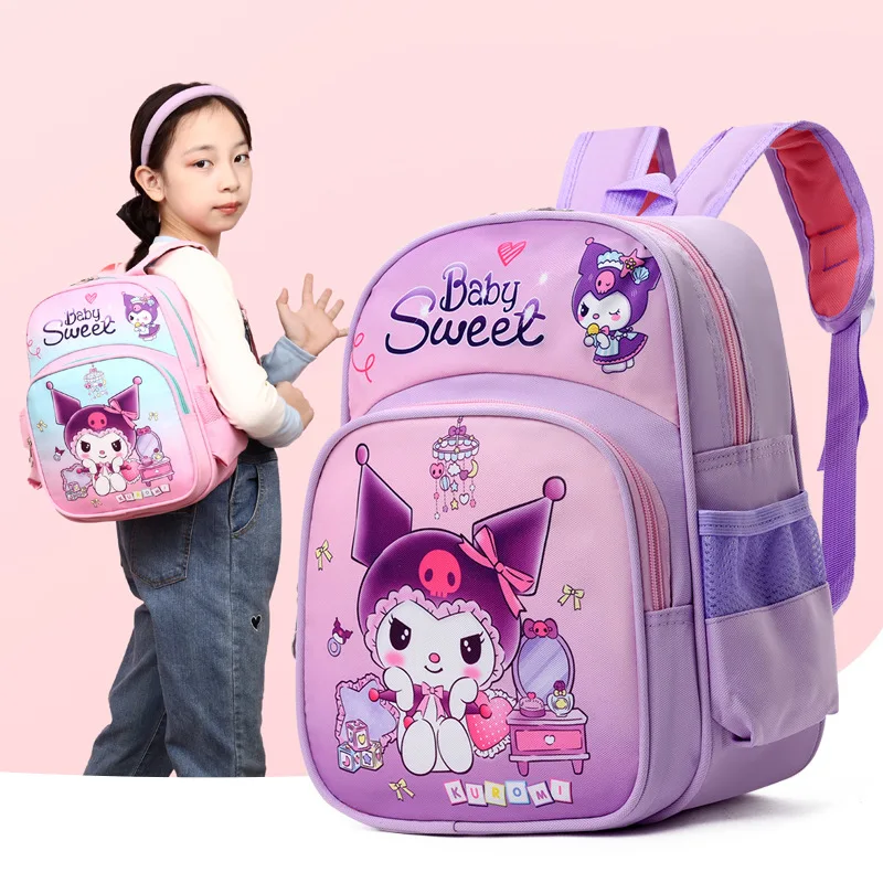 Sanrio Kulomie's new cartoon printed children's small schoolbag cute girls lightweight breathable Oxford cloth backpack.