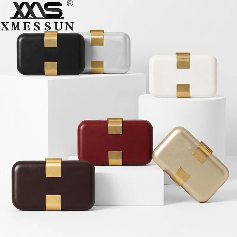 New Gold Metal Clasp Elegant Evening Clutch Bag,Fashion Wedding Party Purse Women Hard Shell Bag Chain Shoulder Crossbody Bag