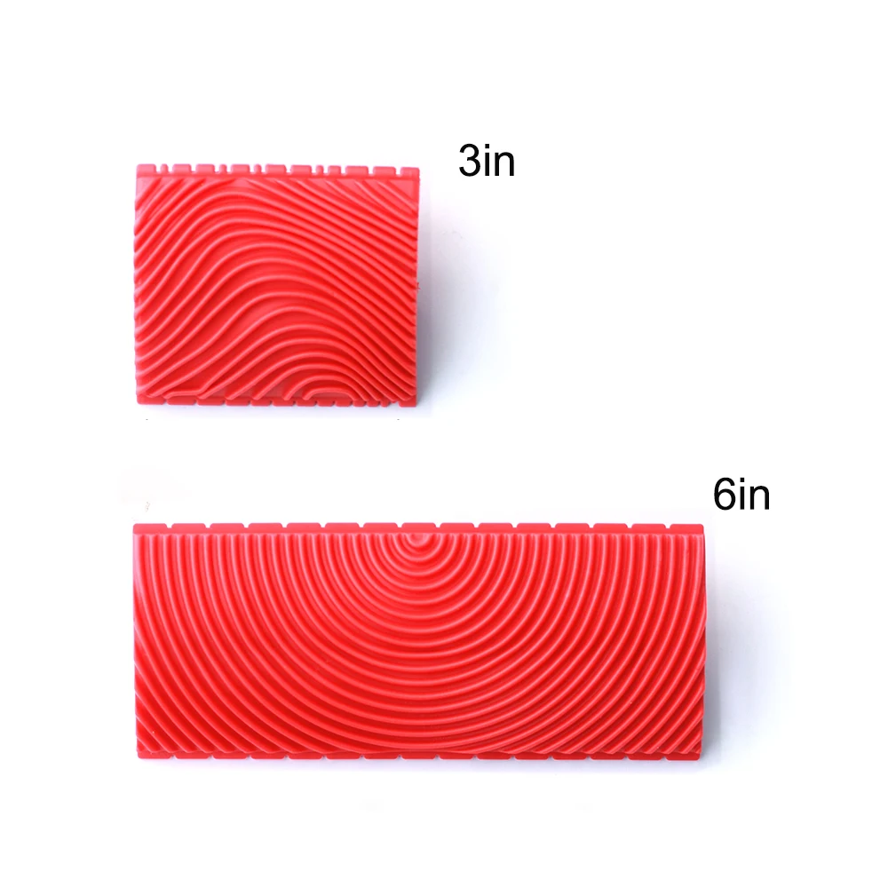 Wood Graining Tool Set Fake Wood Grain Roller Painting Tool with Handle DIY Rubber Graining Tool for Wall Art Paint Decoration