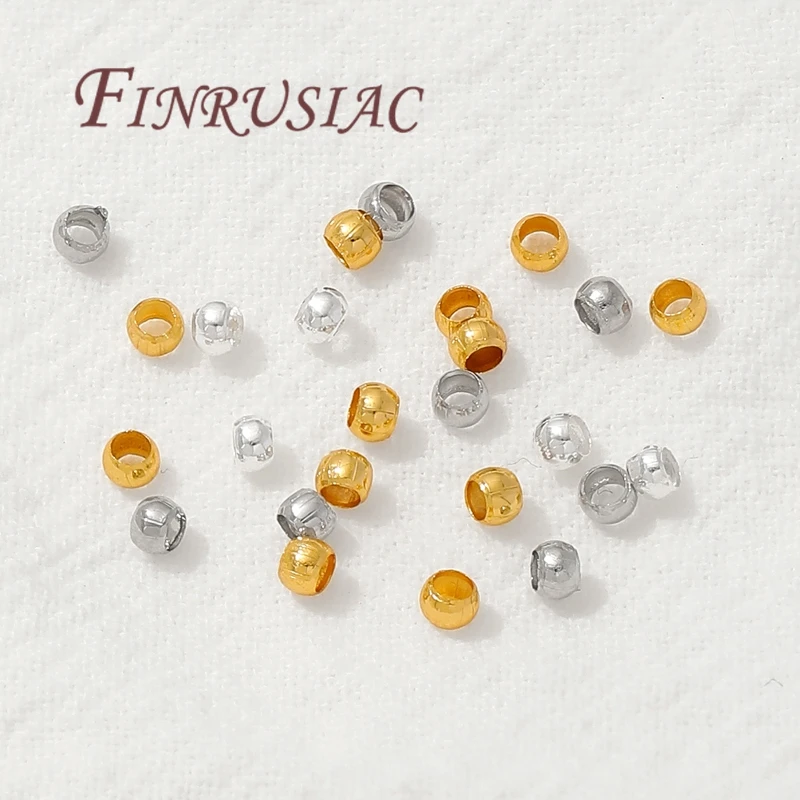 18K vergoldete Crimp-Perlen für die Schmuckherstellung, Crimp-Röhren-Endperlen, Drahtschutz für Schmuck, DIY-Zubehör – Detail 14