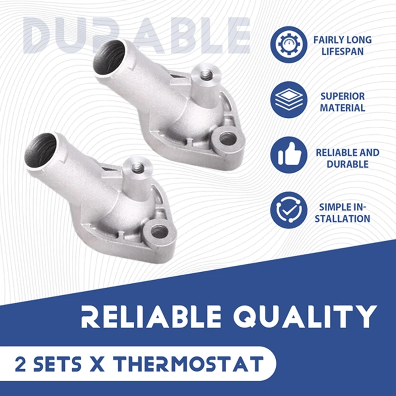 A74E-2Sets V-Twin Aluminum Thermostat Outlet Cover For Can-Am 800 1000 Outlander Renegade 420222690 420222691