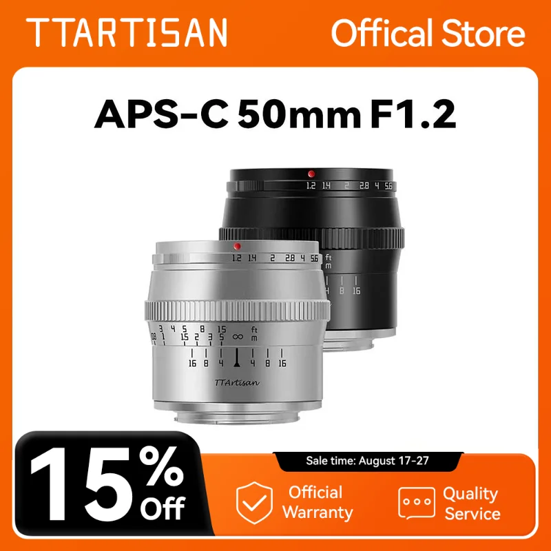 

Объектив TTArtisan 50 мм F1.2 для портретной камеры с большой диафрагмой для Sony E Mount FUJIfilm X Canon M Nikon Z Panasonic Olympus M43 объектив