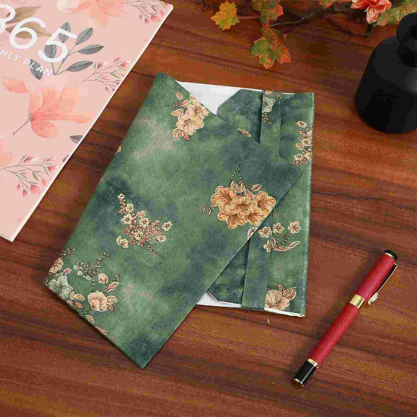 Bronzing Book Cover Sleeves Adjustable Notebook Cotton Covers for Paperbacks Gold Stamping