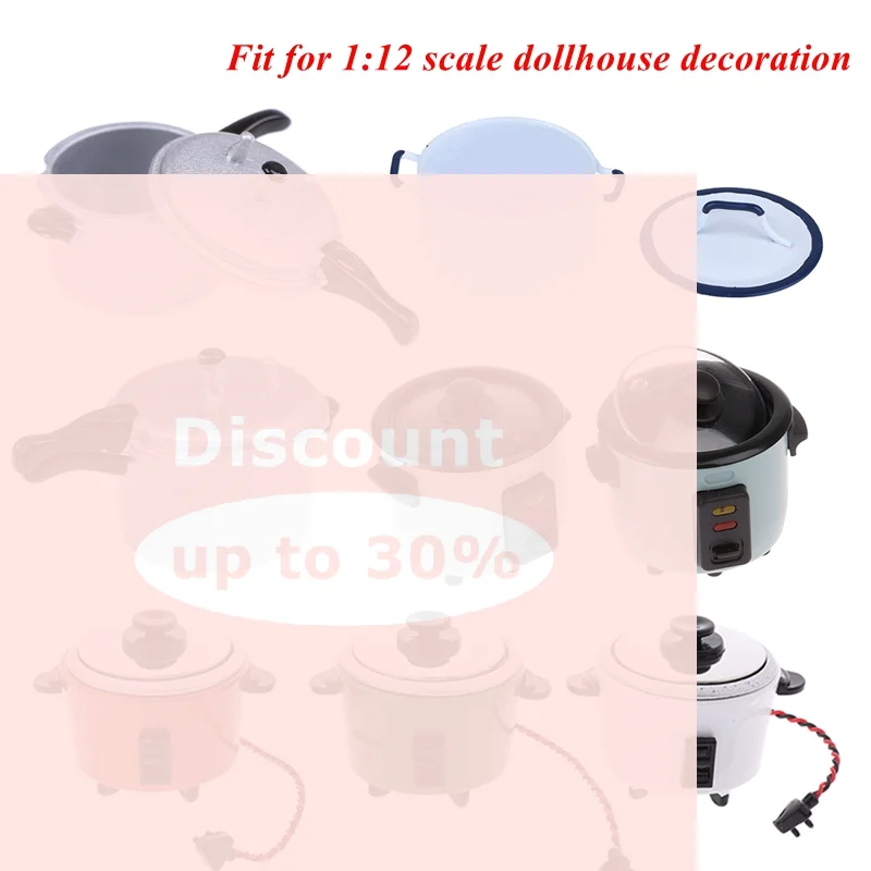 [1:12 Dollhouse Miniature Kitchen Utensils Cooking Ware Mini Pot Boiler Pan Doll House Accessories Play Kitchen Toy]