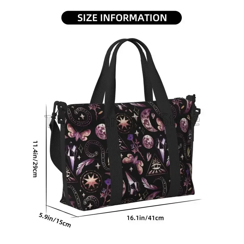 Tarot Moon Butterfly Magic Goth Travel Duffel Bag Unisex Workout Weekender Overnight Bag Large Capacity Casual Carry on Bags