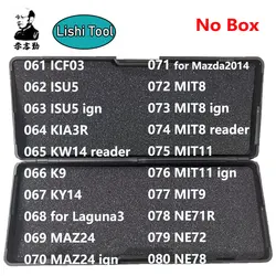 Lishi-Herramienta 2 en 1 2 en 1, ICF03, ISU5, KIA3R, KW14, K9, KY14, Maz24, Laguna3, Mazda2014, MIT8, MIT11, MIT9, NE71R, NE72, NE78, sin caja, 061-080