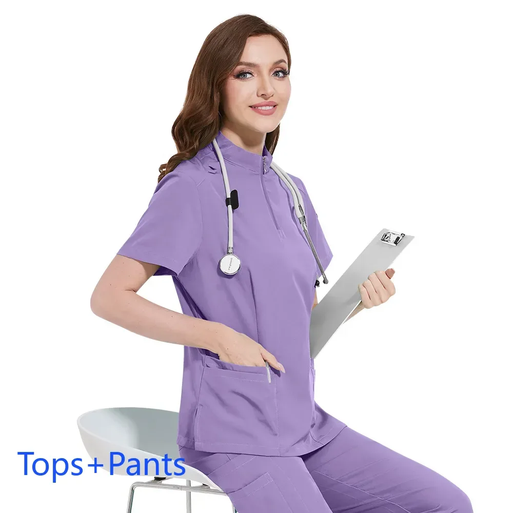 Uniformi mediche Infermiera Salone di bellezza Abbigliamento da lavoro Clinico Unisex Top Pantaloni Dottore Tuta infermieristica Uniformi chirurgiche Negozio di animali ScrubsSet