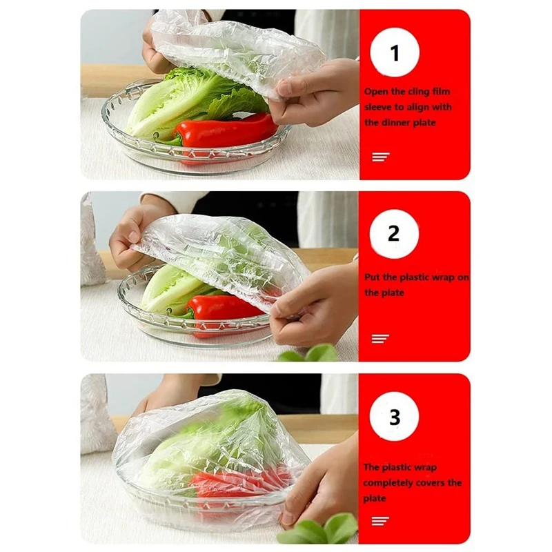 Tapas de plástico para envolver cuencos, elásticas, para alimentos, 100 unidades