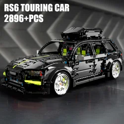 High-tech Expert 2896pcs Audied RS6 Touring Car Model Building Blocks MOC City Sport Car Travel SUV Vehicle Bricks Toys For Kids