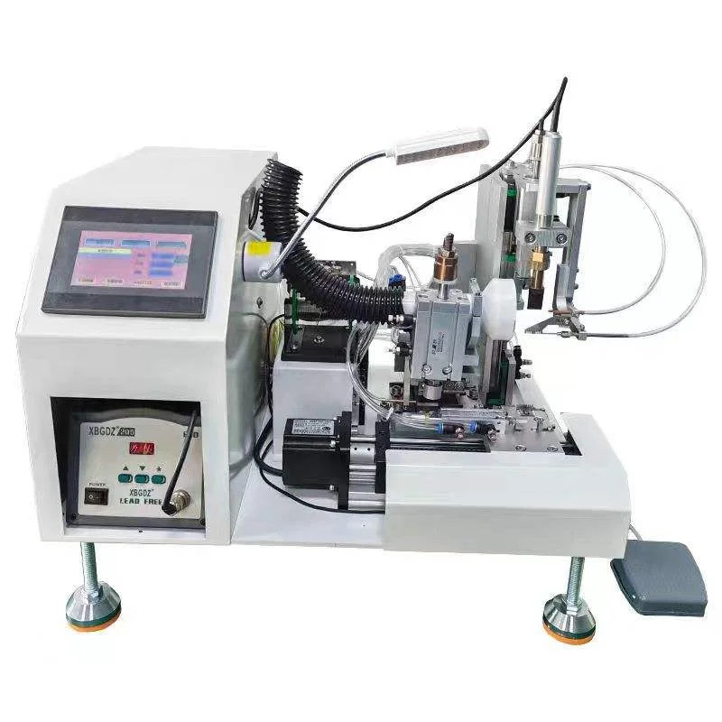 Semi-Automatic USB Data Cable Making Machine with Soldering & Stripping Functions Model HL-S382 40kg Multifunctional