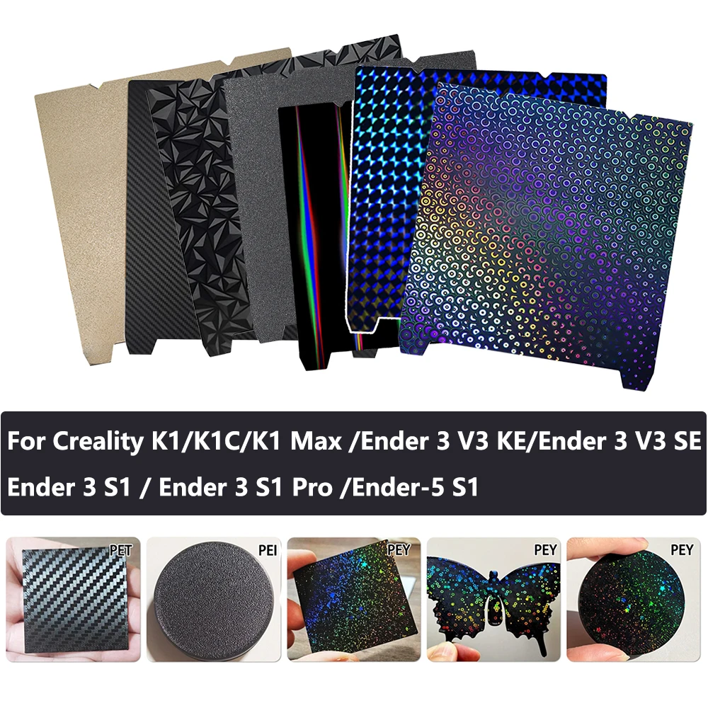 

Upgrade Pet Bed For Creality Ender-3 S1 Pro Magnetic Plate Ender-5 S1 K1 Reality Bed Reality K1 Bulid Plate Pei Sheet 235x235mm