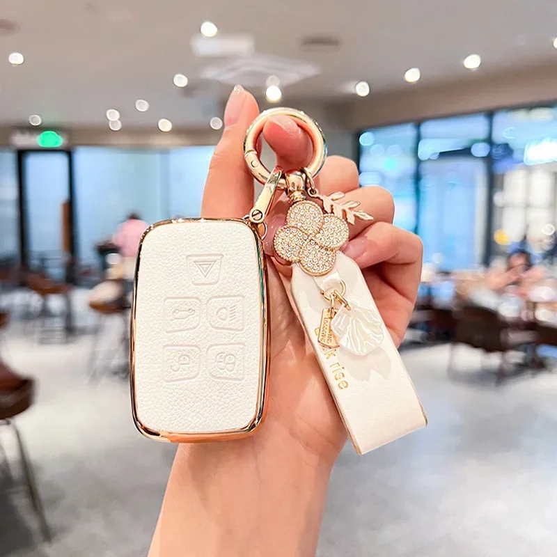 

Leather Car Remote Key Case Cover Protect Shell Bag For Land Rover Range Rover Sport Velar Evoque Freelander2 Discovery Keychain