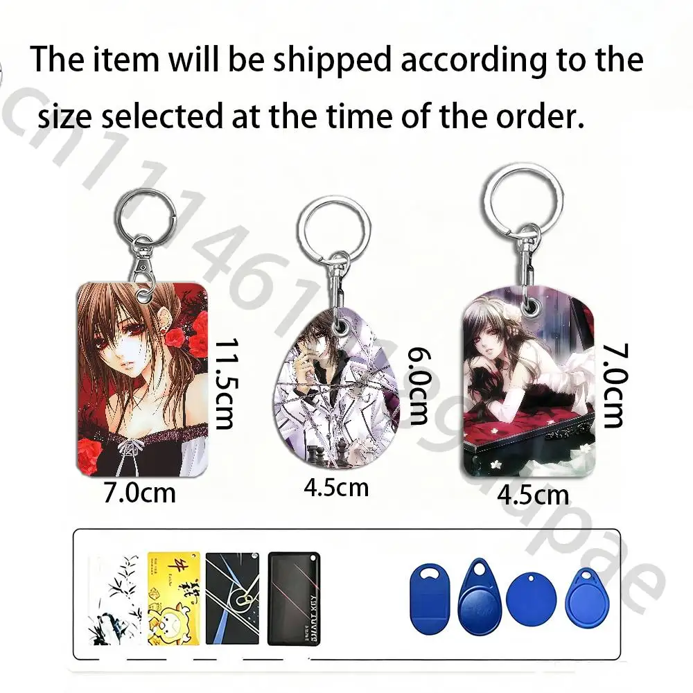 V-Vampire Knight Protective Printed Leather Card Case Metal Keychain Accessory