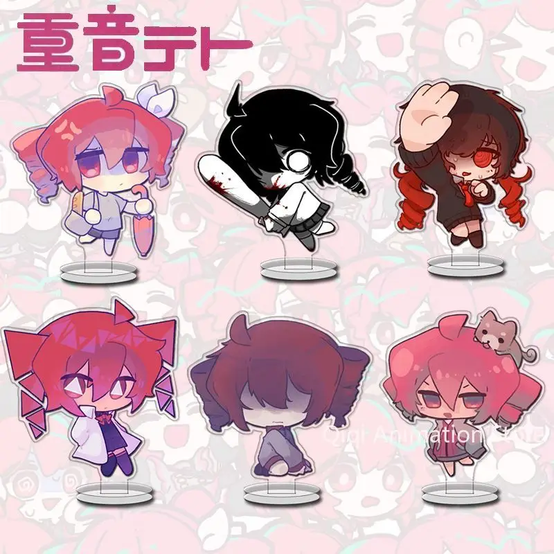 

6 шт. аниме Kasane Teto акриловая подставка модель косплей настольный декор модель тарелка реквизит украшения рождественские подарки