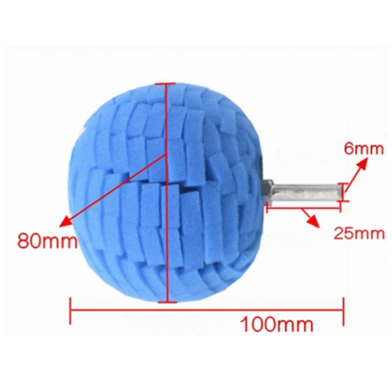 80mm Drill Buffing Sponge Pads Polishing Cone Sponge Ball Burnishing Kit For Automotive Car Wheels Pad Hub Care Power Tools