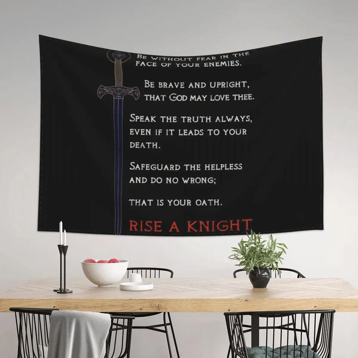 

KINGDOM OF HEAVEN, RISE A KNIGHT OATH Tapestry Decoration For Bedroom Wall Hanging Tapestry