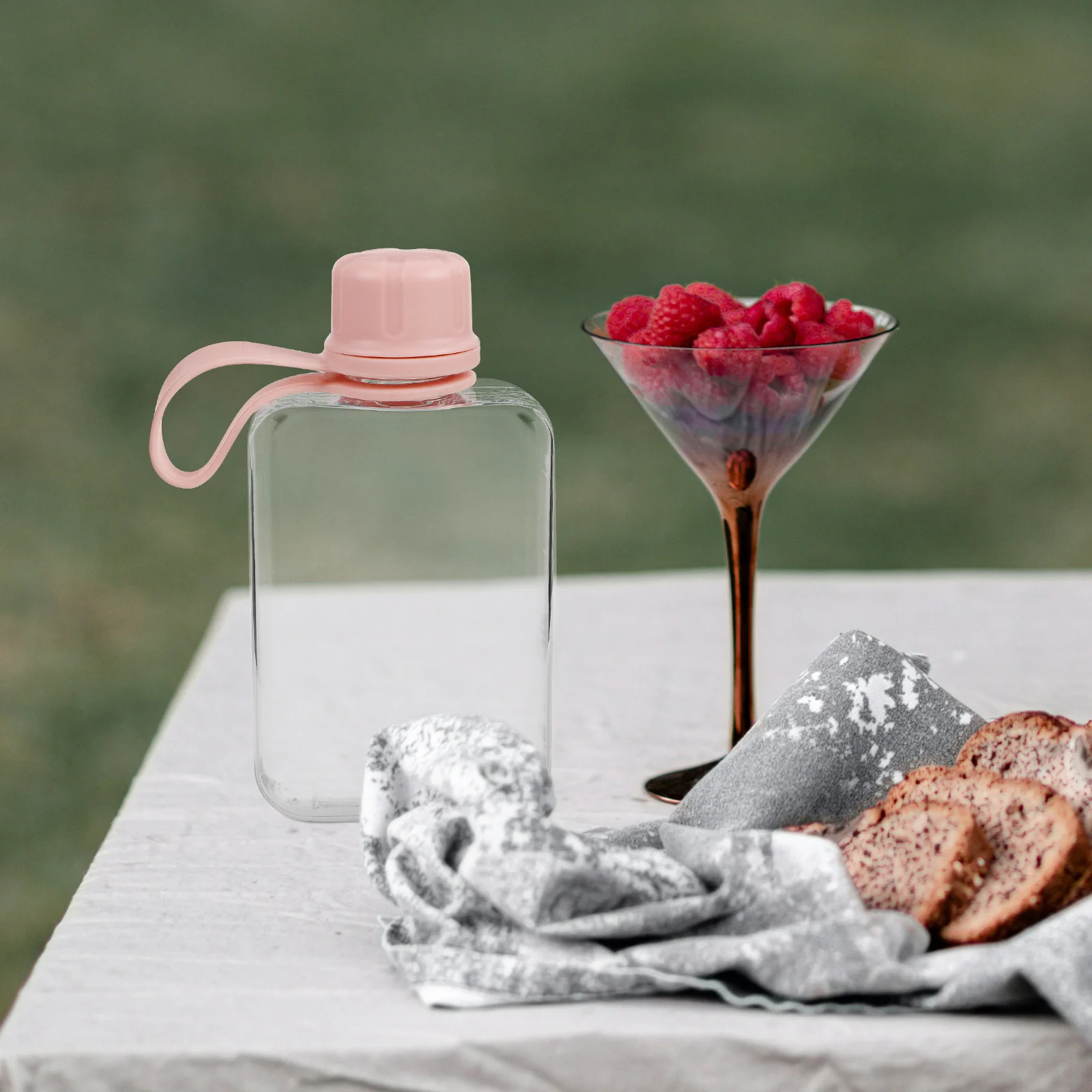 

240Ml Compact Flat Water Bottle Portable Travel Mug for Gym Camping Outdoor Sports Reusable Leakproof Handbag Carry Pink