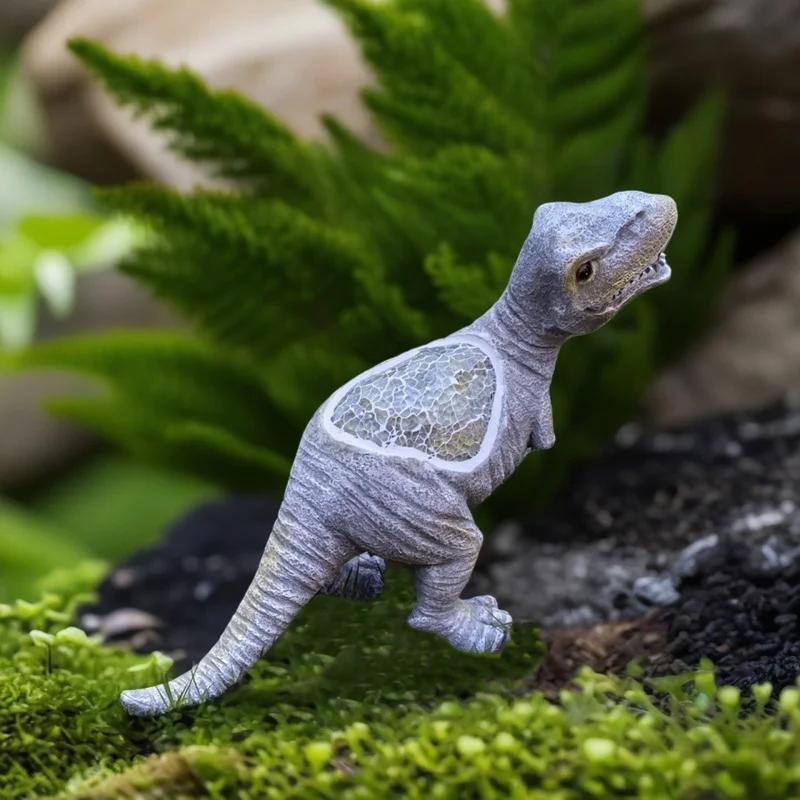 New outdoor garden courtyard dinosaur solar light resin craft Tyrannosaurus rex animal statue ornament