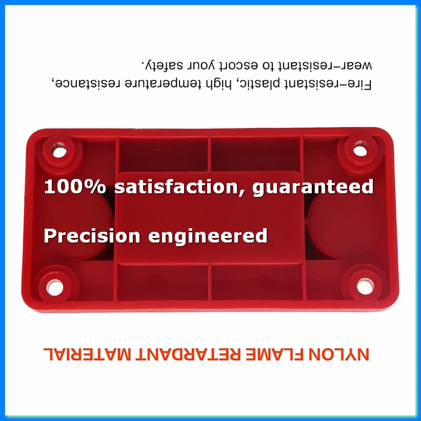 

600A Bus Bar 4-Stud (3/8 Inch) M10 High Current Copper Busbar Terminal Block Marine DC 12V 24V 48V with Cover(Red)-A22U
