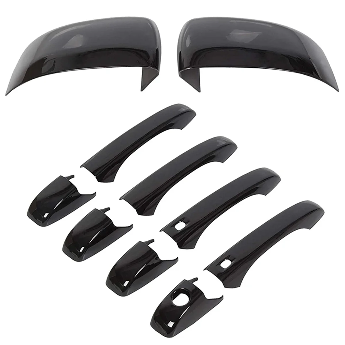

Durable Gloss Black Mirror Covers+Door Handle Covers for Jeep Dodge 11-20