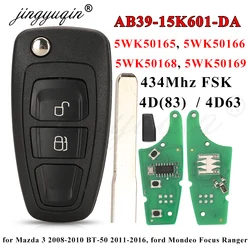 434Mhz 4D63 Remote Flip Car Key For Ford Ranger C-Max Focus Grand C-Max Mondeo Mazda 3 BT-50 5WK50165 5WK50166 5WK50168 5WK50169