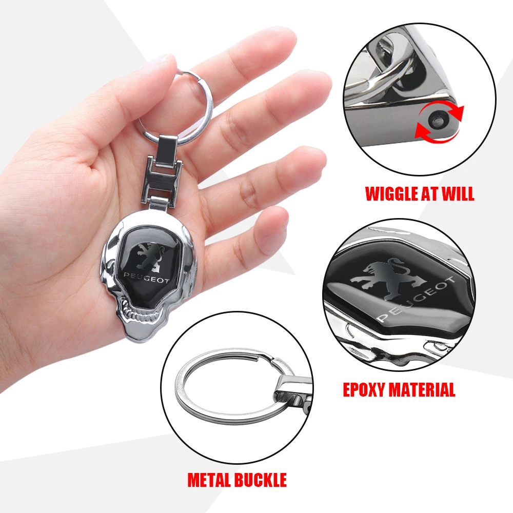 Car Badges Keychain Key Chain Rings Keyring Men Women For Peugeot 308 307 206 208 207 3008 508 407 2008 5008 Auto Accessories