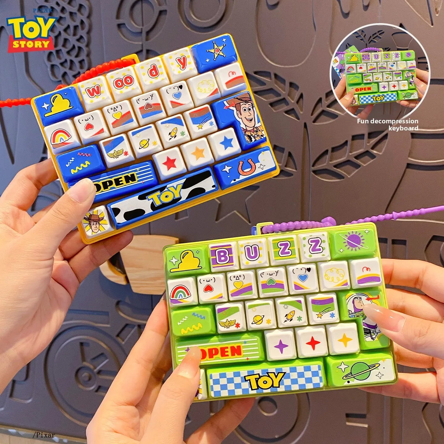 Toy Story 5 Woody Bag Charm Mini Keyboard Keycap Buzz Lightyear Design Portable Finger Press Stress Relief Toy Funny Gifts - view 2