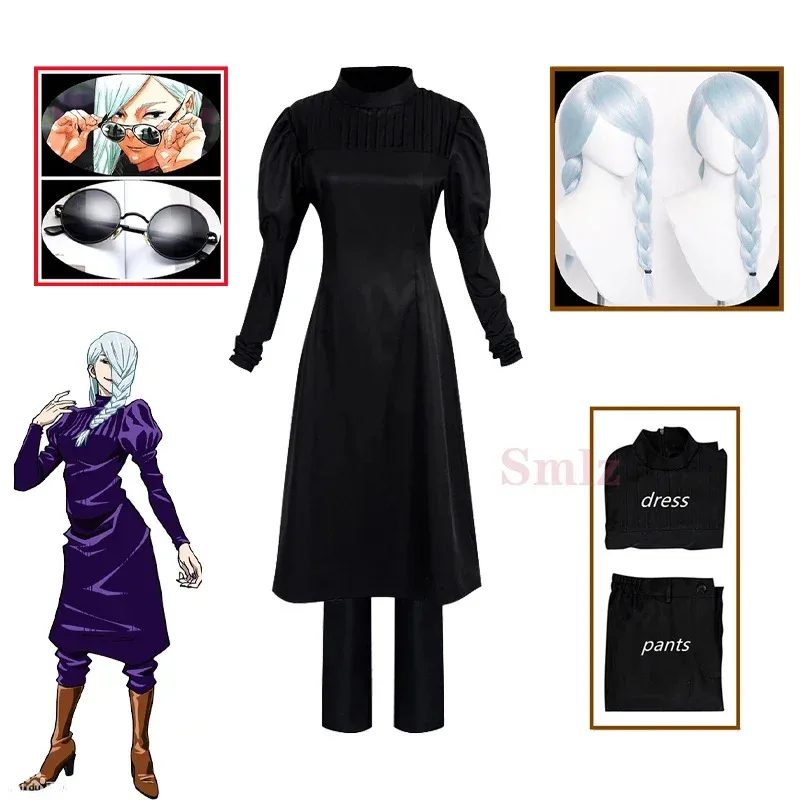 NewAnime Jujutsu Kaisen Mei Cosplay Costume Wig sun glasses for Halloween Party Props2025