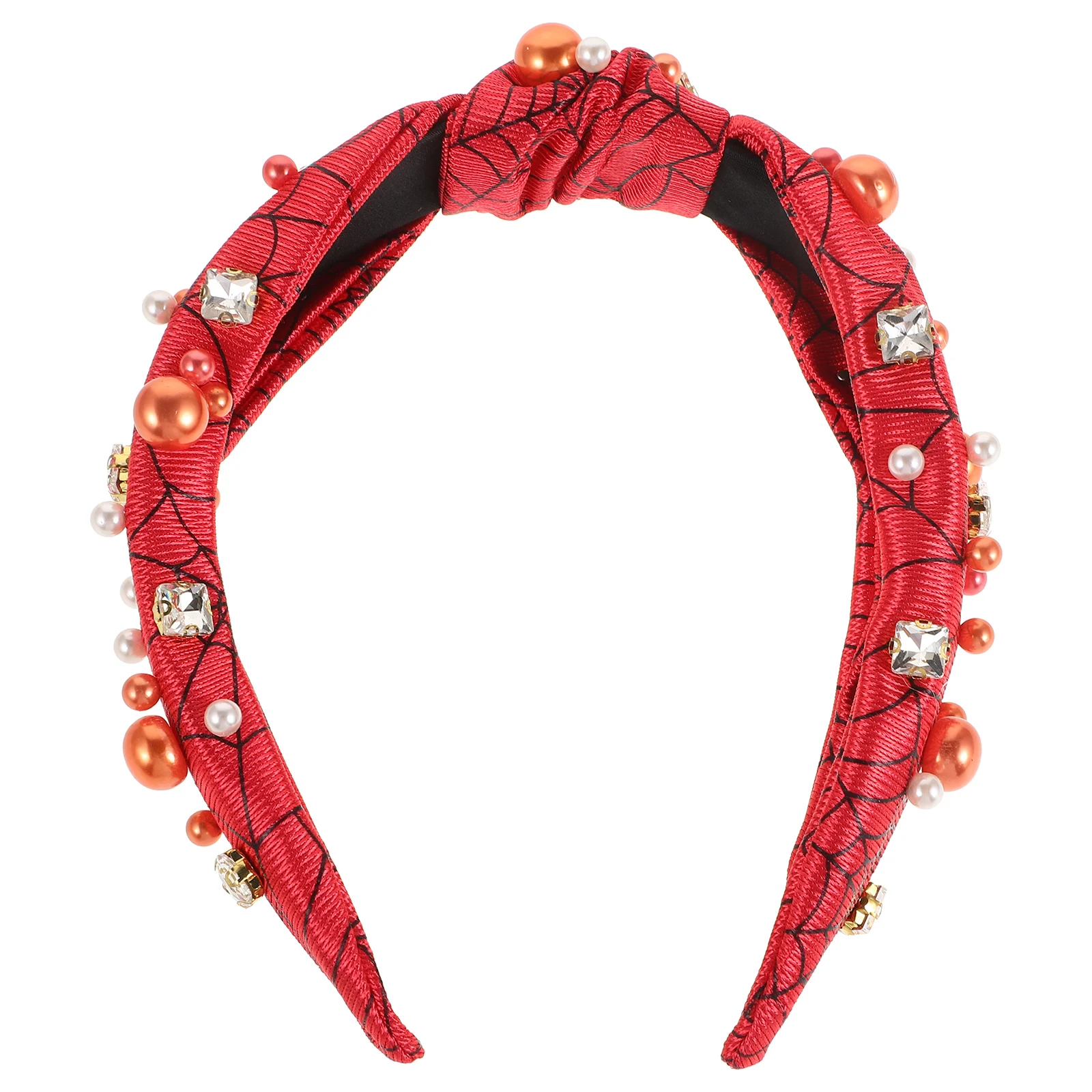 

Pearl Headband Hair Accessories Girls Decorating Prop Fabric Halloween Rhinestone Pearl Headbands Women High Cranial Elegant