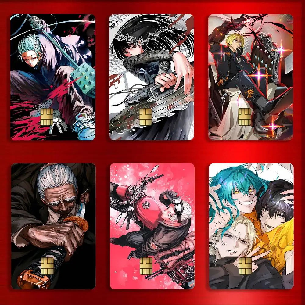 

S-Sakamoto Days Card Stickers For Debit Bank Credit Cards Metro Bus Pass Sticker Decoration Cover 4PCS Card Skin