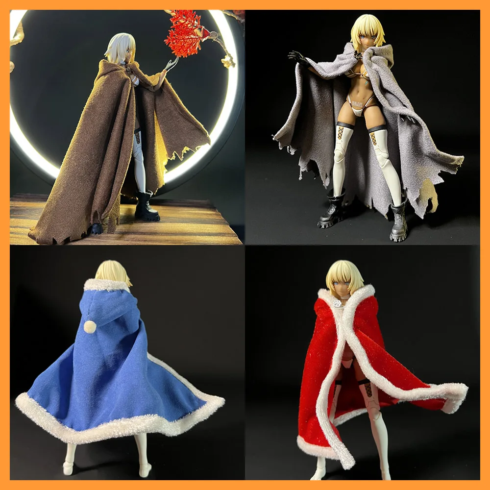 

1/12 Scale Female Cosplay Knight Pirate Costumes Gothic Retro Hooded Cloak Capes Vampire Long Robes for 6in Action Figure Toys
