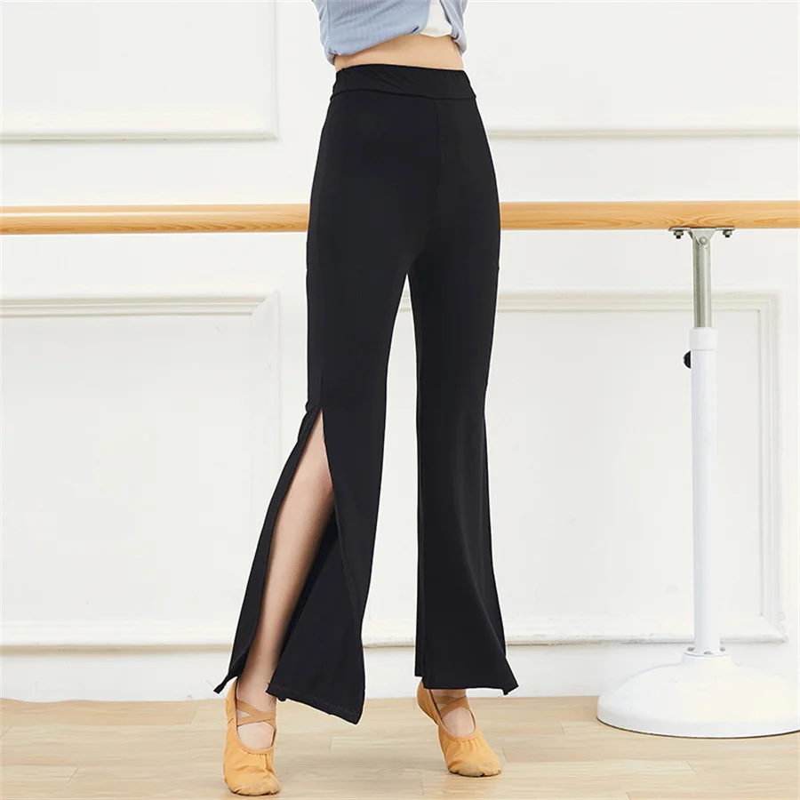Women's Modern Dance Split Flared Pants Viscose Soft Chinese Folk Dance Ballet Training Trousers Yoga Performance Clothing