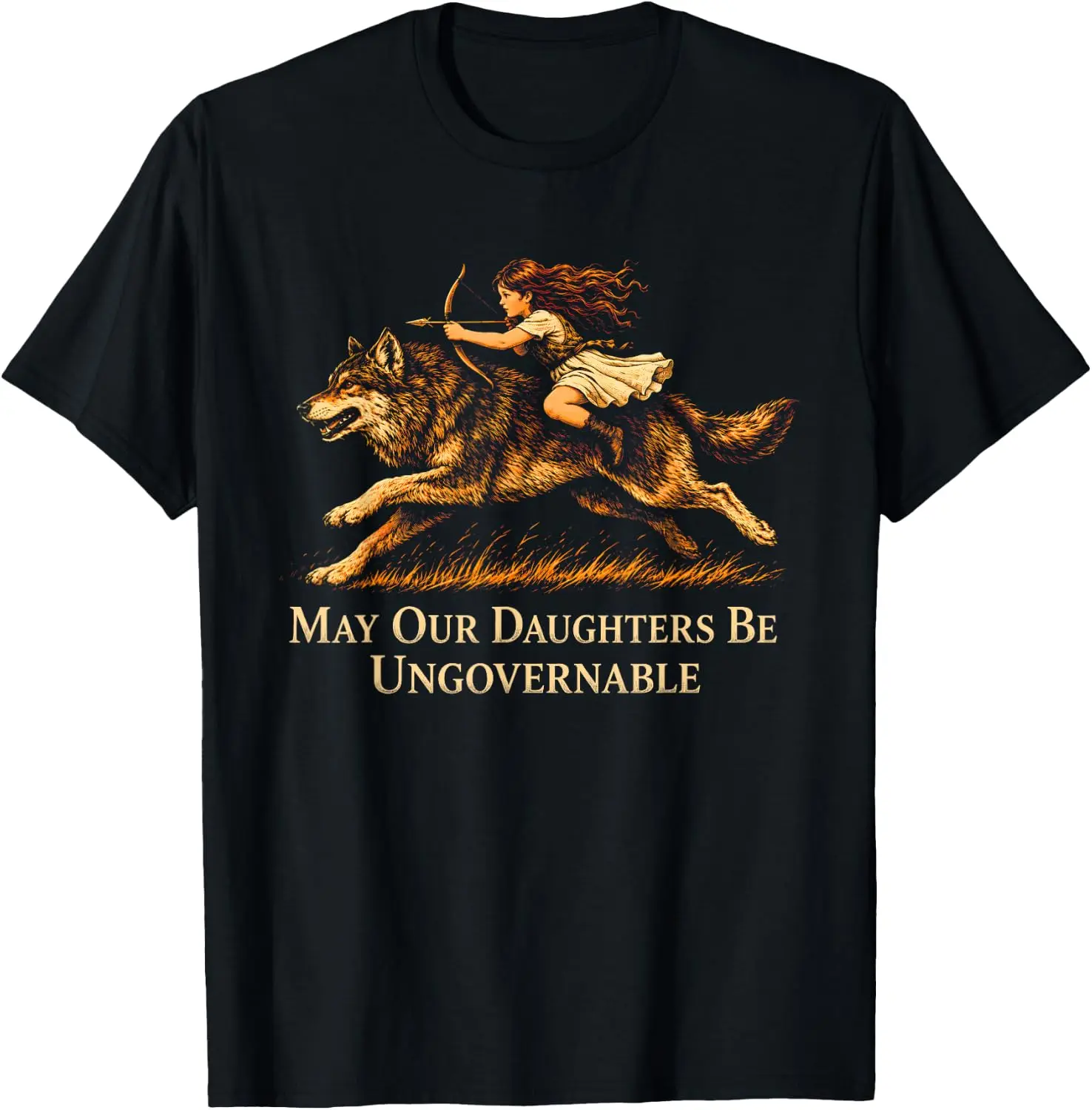 May Our Daughters Be Ungovernable Feminist Girl T-Shirt Creative, Comfortable, Soft, Breathable, Cute, Personalized, Round Neck,  Fashion, With Women's and Men's