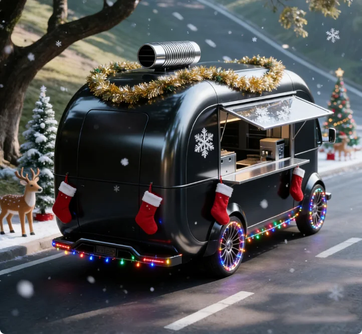 Customized Truck Street Commercial Kitchen Trailers Burger Fries Pizza Hot Dog Cart Fully Equipped Mobile Restaurant for Sale