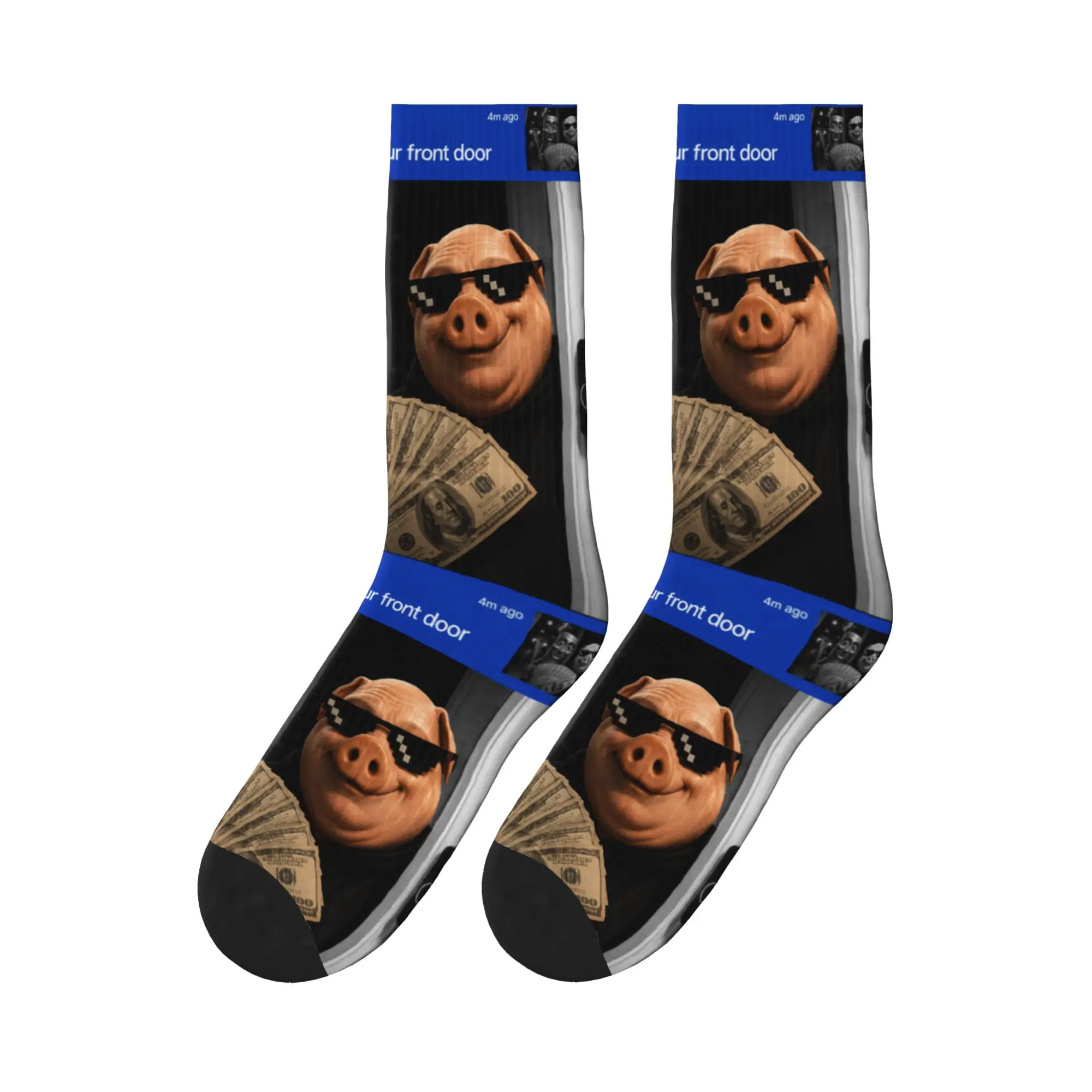 Tung Tung Tung Sahur John Pork Funny Meme Brainrot Stockings Graphic Socks Autumn Anti Sweat Socks Couple Outdoor Soft Socks
