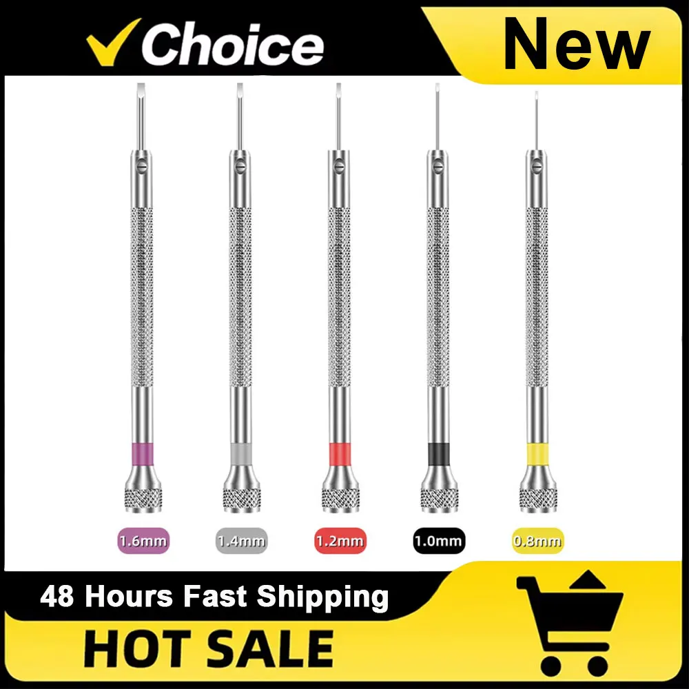 5PCS Set 0.8-1.6mm Steel Screwdriver for Watch Repairing Portable Watch Tools Band Removal with Mini Link Pins Watchmaker Tools