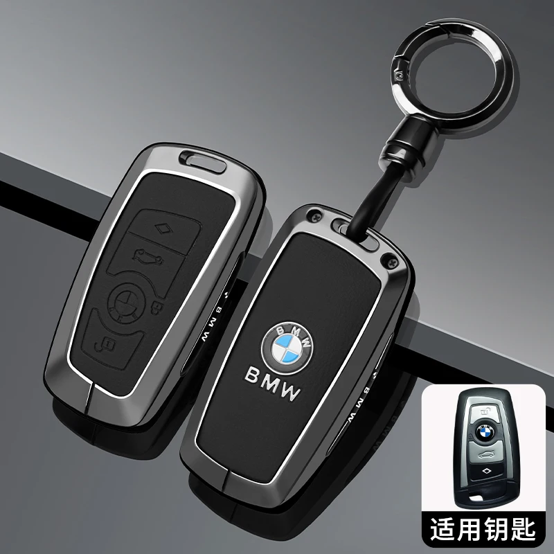 

Leather Car Key Case Cover Holder Protector For BMW F 3 5 7 Series X3 X5 F10 F20 F30 F40 E90 E92 E93 CAS4 FEM EWS5 Car stickers