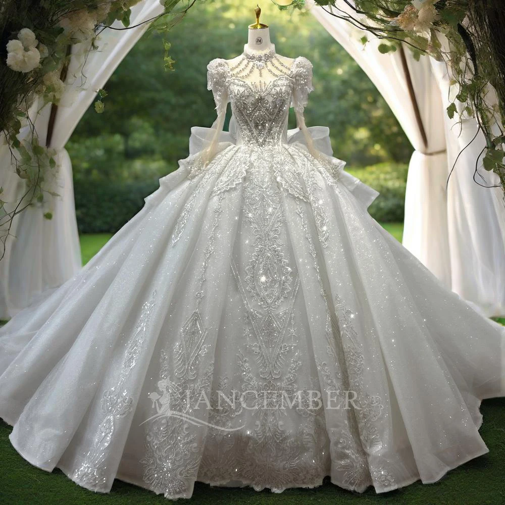 

Jancember 2025 Gorgeous Women's Wedding Dresses For Women Long Sleeves Princess Custom Made Gowns Ball vestido de novia XS079