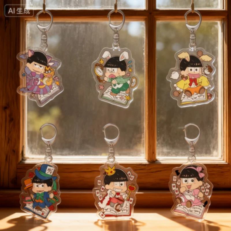 6CM Matsuno Osomatsu Anime HD acrylique porte-clés porte-clés sac breloques Souvenir nouveaux produits connexes porte-clés pendentif jouet pour cadeau