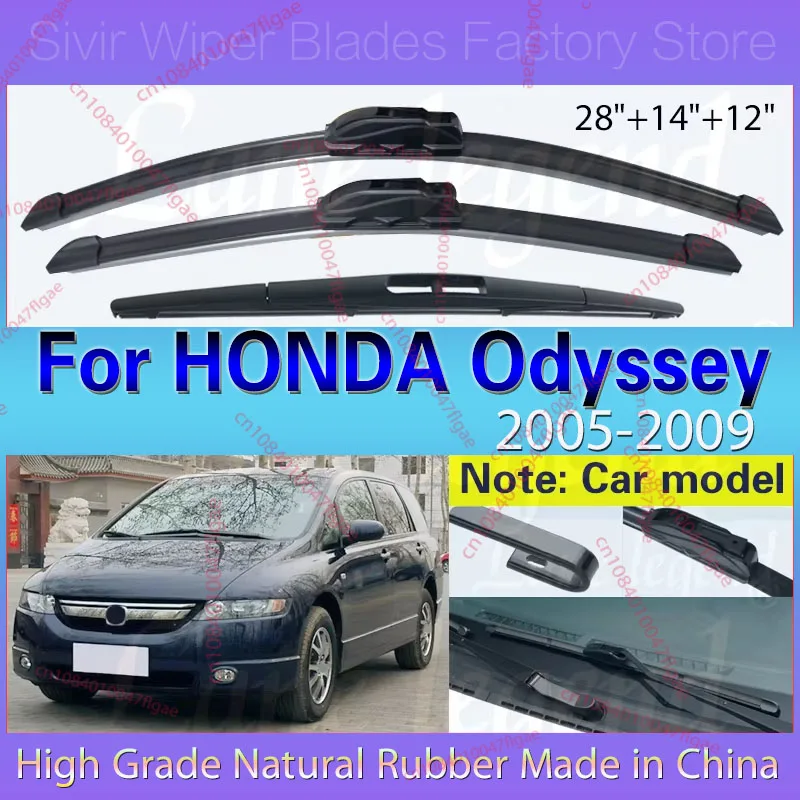 

Car Windshield Windscreen Front Rear Wiper Blade Rubber Car Accessories For HONDA Odyssey 2005 2006 2007 2008 2009 28"+14"+12"