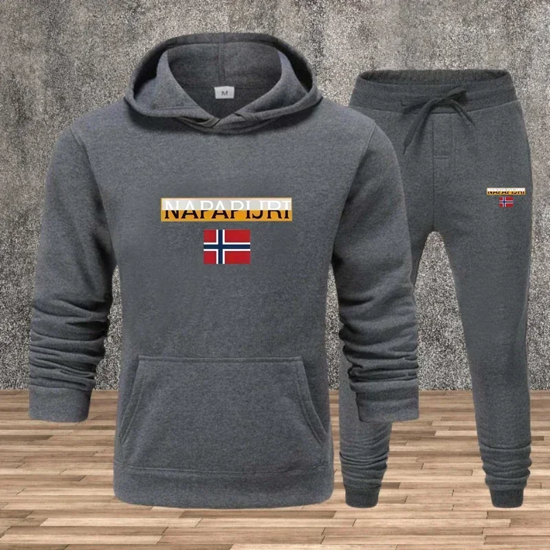 طقم ملابس رياضية للرجال، طقم ملابس رياضية، سويت شيرت مطبوع، بنطال 9 بوصة، طقم مكون من قطعتين، ملابس رجالية للركض غير رسمية