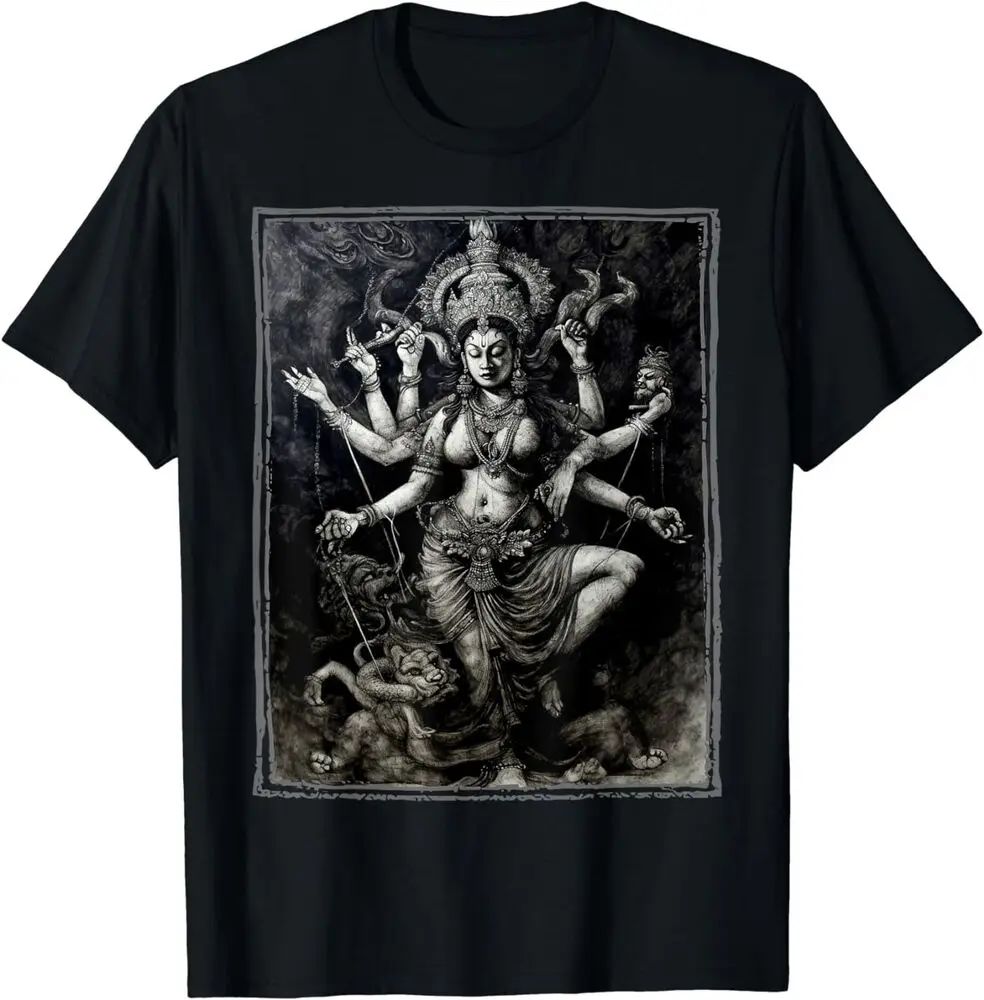 Kali Death Goddess Indian Kalika Hindu Buddhism Tee T-Shirts For Man Woman Short Summer Tees Casual Cotton Luxury Brand