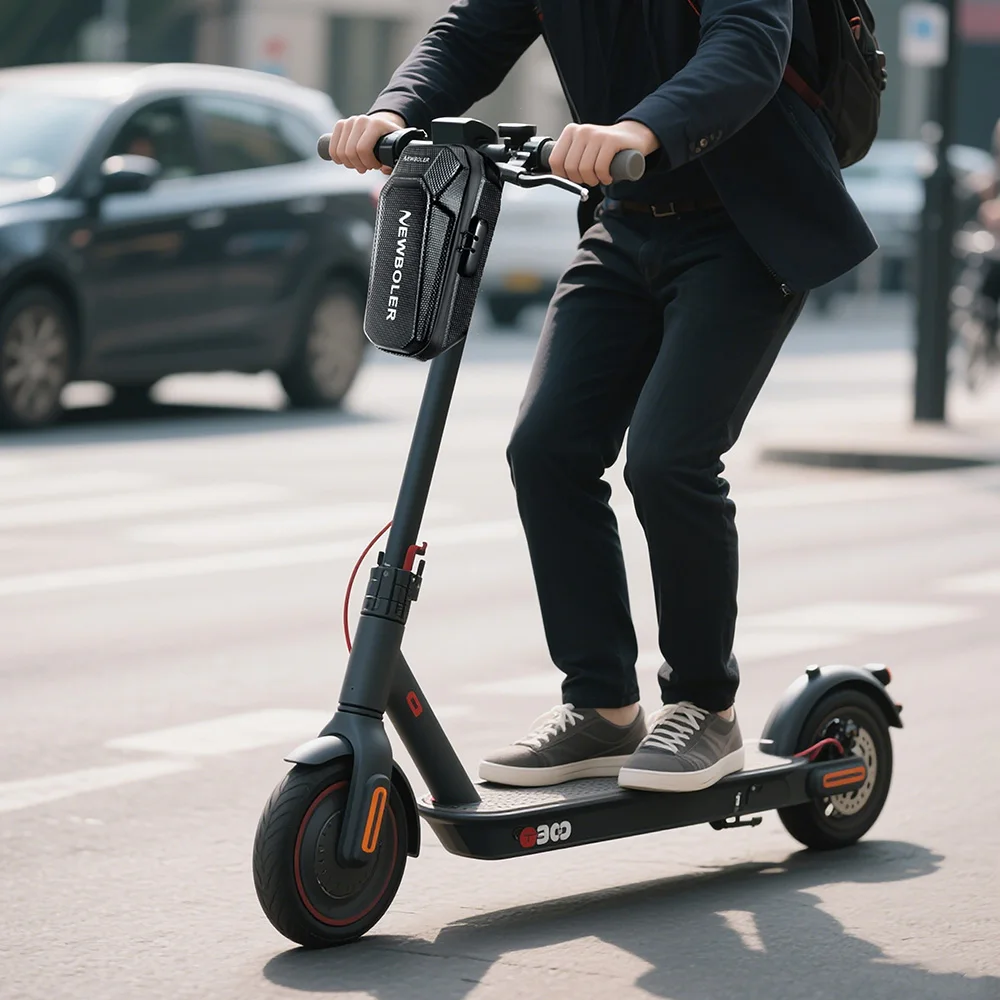 NEWBOLER 5L Elektroroller-Fronttasche mit Passwortschloss, große Kapazität, Elektroroller-Tasche, Aufbewahrung im Freien für Xiaomi Scooter – Detail 14