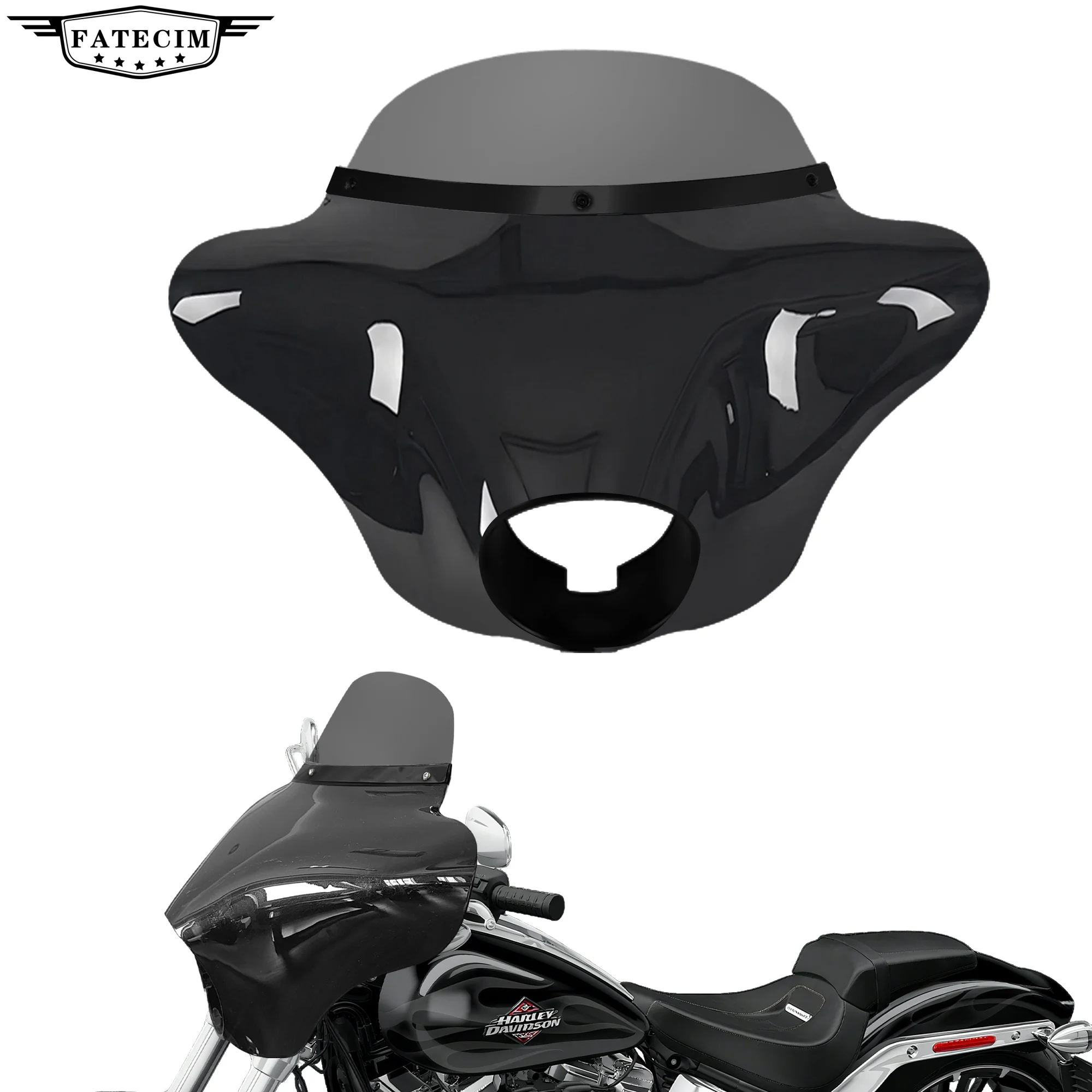 Batwing Verkleidung Rauch Dyna Windschutzscheiben-Zierhalterung für Harley Dyna Glide FXDC 2006–14 FXD Street Bob FXBB Low Rider S FXDLS