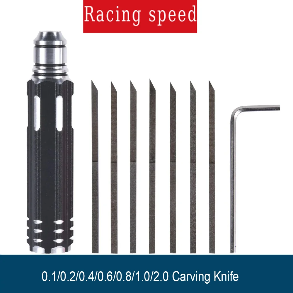 DIY Plastic Scale Model 0.1/0.2/0.4/0.6/0.8/1.0/2.0 Carving Knife Chisel Sharp Wear Resistant Scribe Slim Cutting Tool Set