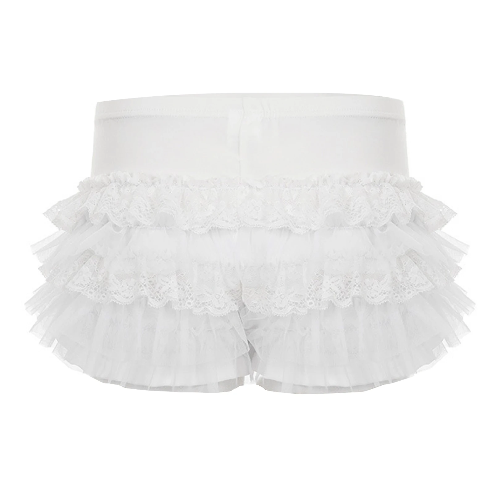 Pantaloncini da donna in pizzo con volant a strati Pantaloni caldi a vita bassa Pantaloncini da bottino per cosplay gotico Abito Lolita Festa di Halloween