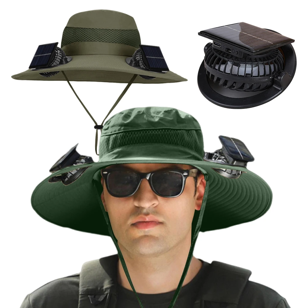 

Summer Sun Fan Hats UV Protection Outdoor Hunting Fishing Cap For Men Women Hiking Camping Visor Bucket Hat Fisherman Hat