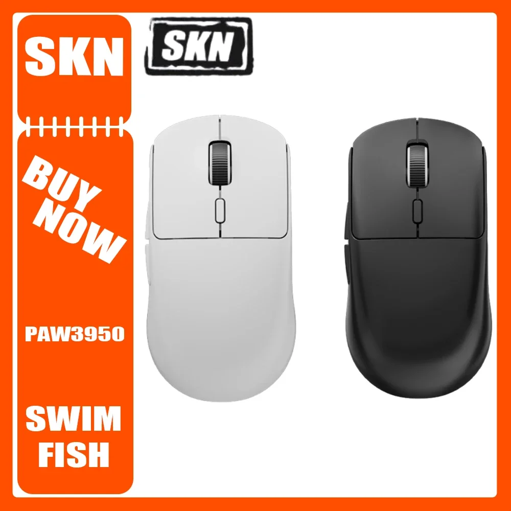 Skn Swim Fish Pro Mouse 3 Mode Bluetooth Wireless Mouse 8k Paw3950 Accessory For Computer Gaming E-Sports Mouse Gamer Man Gifts