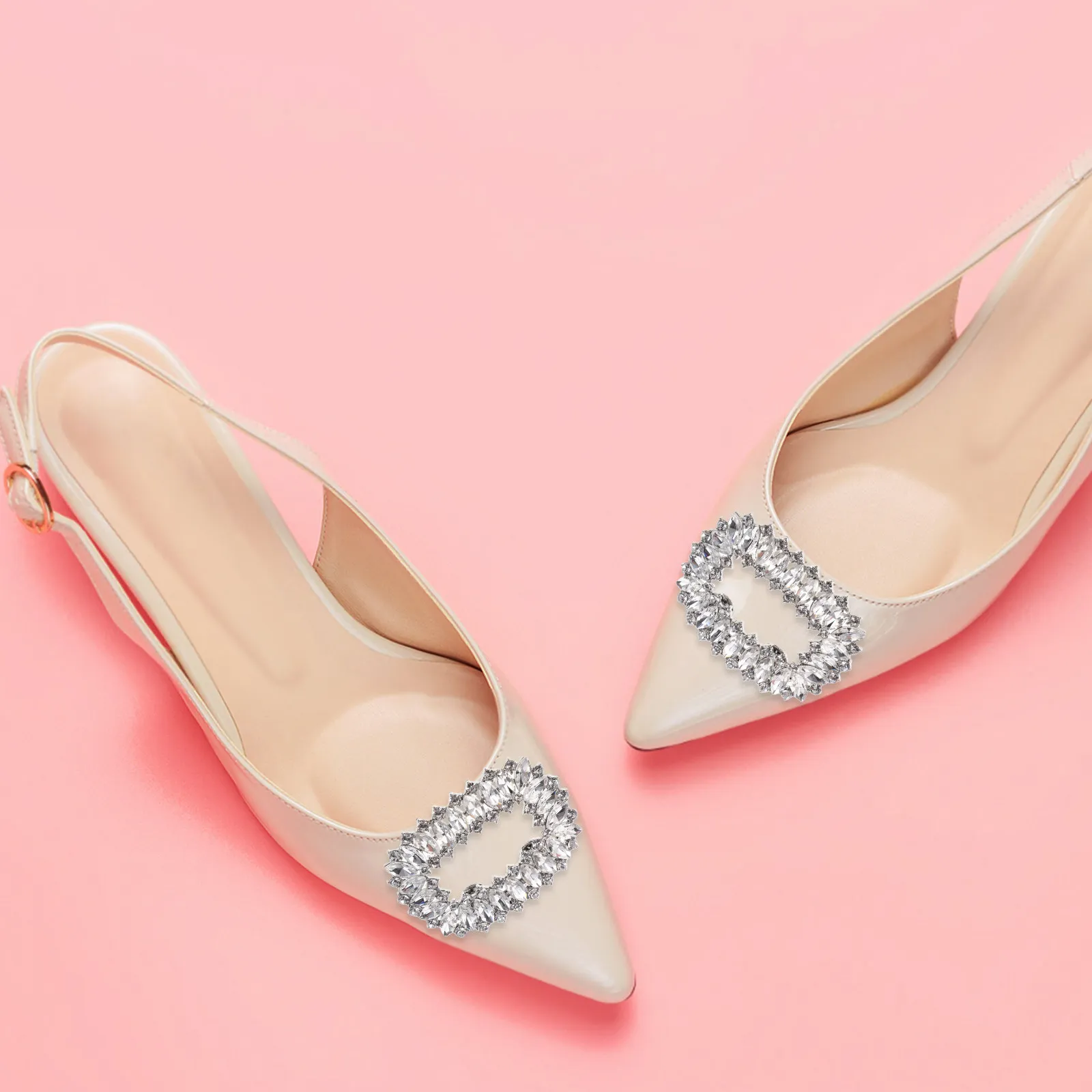 4Pcs Detachable Rhinestone Shoe Clips Elegant Flower Buckles for Wedding Party High Heel Sandals Decor Shoe Rhinestone Clip