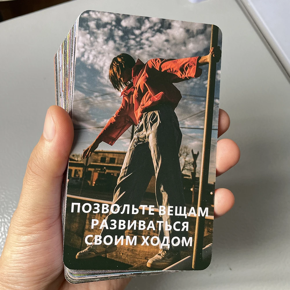 Russian Time Tarot Cards Beautiful Keywords Deck Prophet Prophecy Divination Fortune Telling Toys 54-cards